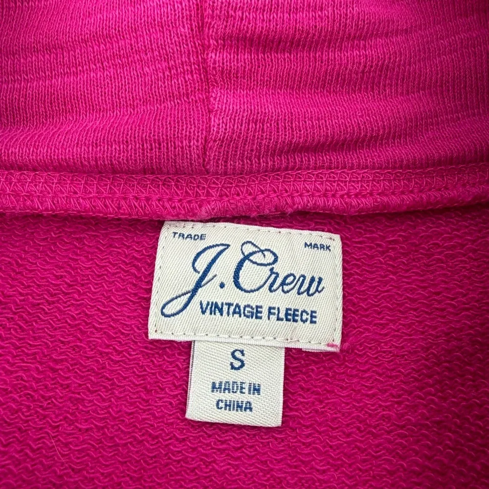 J Crew Vintage Fleece Cowl Neck Pullover‎ Sweater Fuchsia Pink Size S